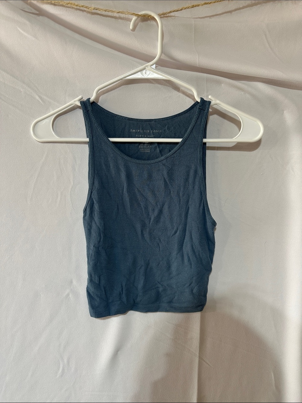American Eagle Outfitters Ribbed Tank Top in Slate Blue 0081